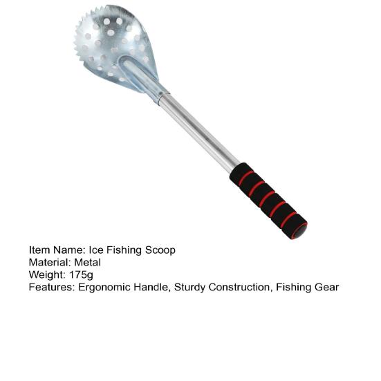 17,3-дюймовый скиммер для подледной рыбалки, нержавеющая сталь, совок для ловли рыбы на льду, для легкого удаления снега и льда