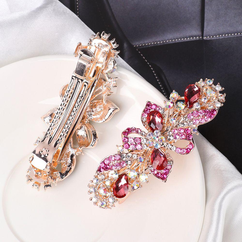 Аксессуары для головных уборов Диадема Цветочные заколки Держатель для конского хвоста Головной убор Кристаллическая заколка для волос