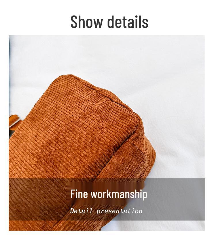 Большая ретро вельветовая холщовая сумка-тоут на плечо для женщин 2023 - Повседневная сумка кроссбоди для студентов