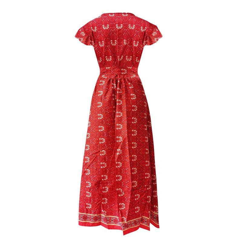 Летнее женское платье Богемное классическое свободное длинное платье Морские праздничные платья с завязками