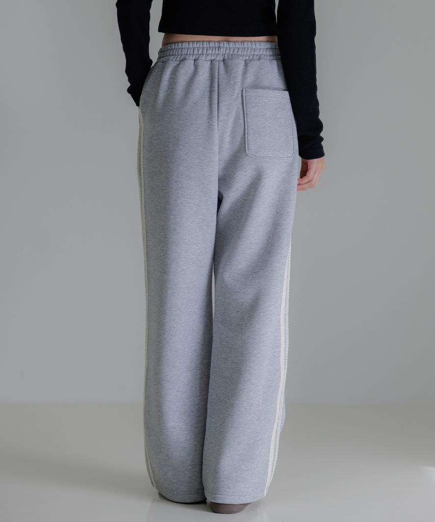 KITTY POTTERY Lace Line Tape Sweatpants Melange Grey