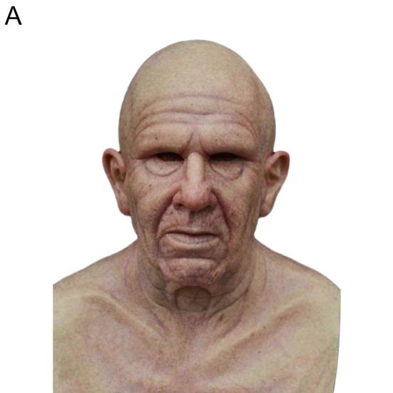 Полная голова Хэллоуин Страшный ужас Старик Резиновая крышка для лица Косплей Реквизит для вечеринки