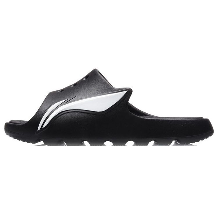Li-Ning Versatile Casual Durable Comfortable Rubber Sole Slide Sandals Men Footwear Black White ABTR005-2