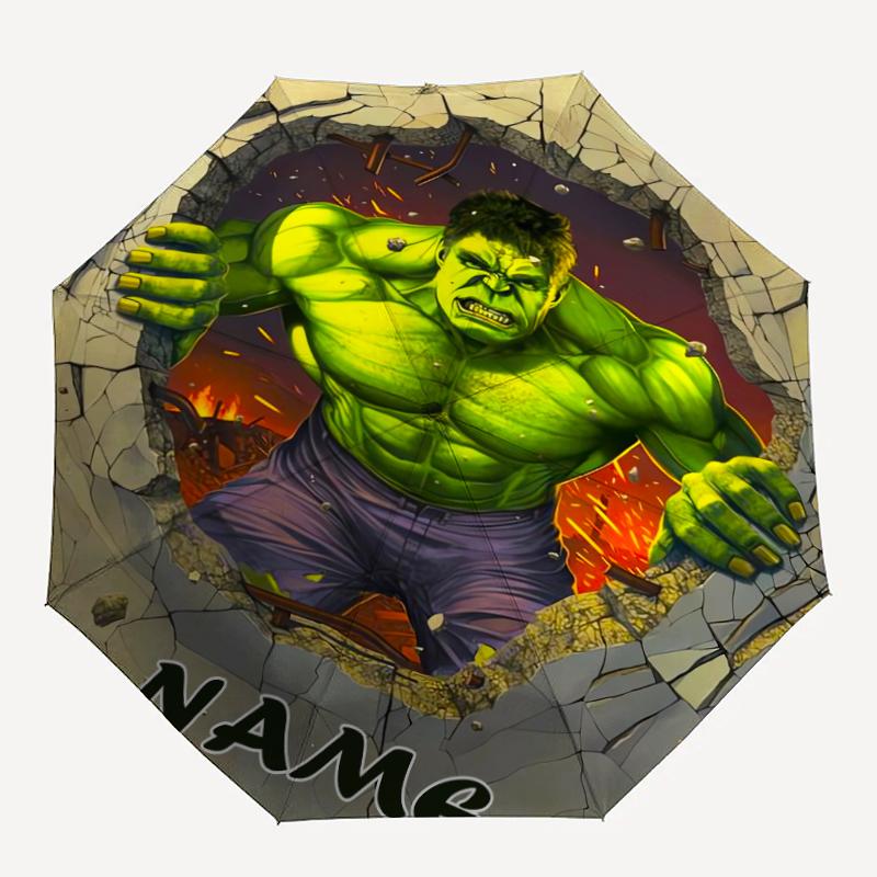Personalized Name H-Hulk Print Umbrella - Automatic Open/Close, Eight-Rib Durable Frame, Automatic Folding Umbrella