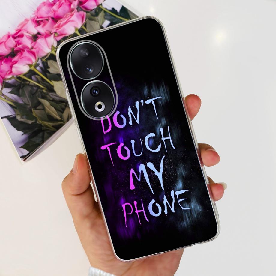 Для Honor 90 / Honor 90 Lite 90 Pro 90 Умный Чехол Роскошный Стильный Мягкий Силиконовый Чехол Красивый Цветок Вишни Fundas Прозрачный Capa