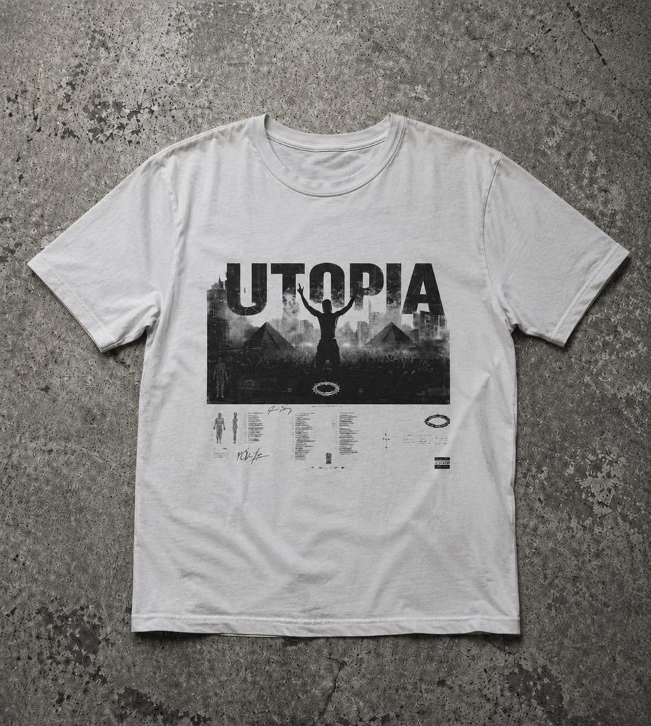 Графическая футболка Utopia | Уличная футболка в стиле винтажного рэпа