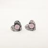 Rose Chalcedony Gemstone 925 Sterling Silver Jewelry Stud Earrings0.6" For Women EE-143-2