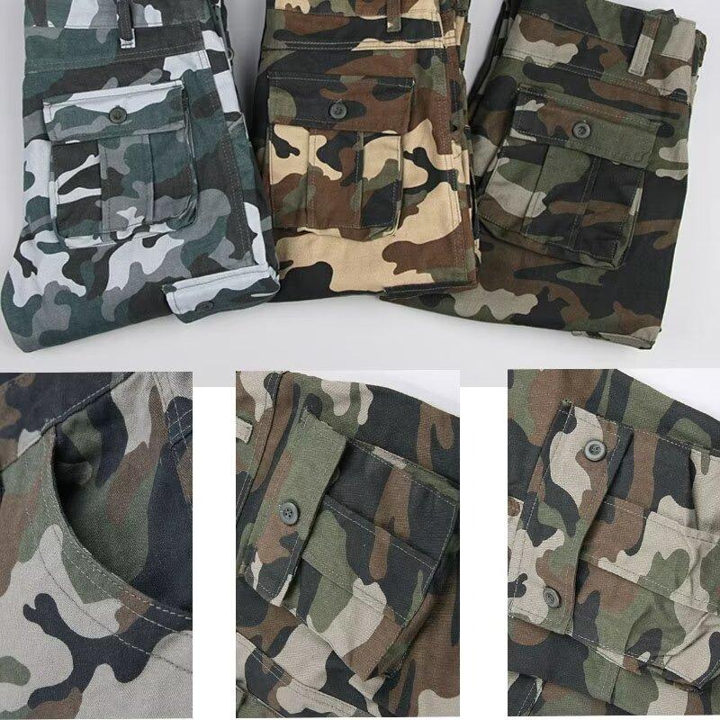 Мужские камуфляжные повседневные брюки, свободные брюки большого размера с несколькими карманами, брюки для стройплощадки, рабочие брюки, тактические брюки
