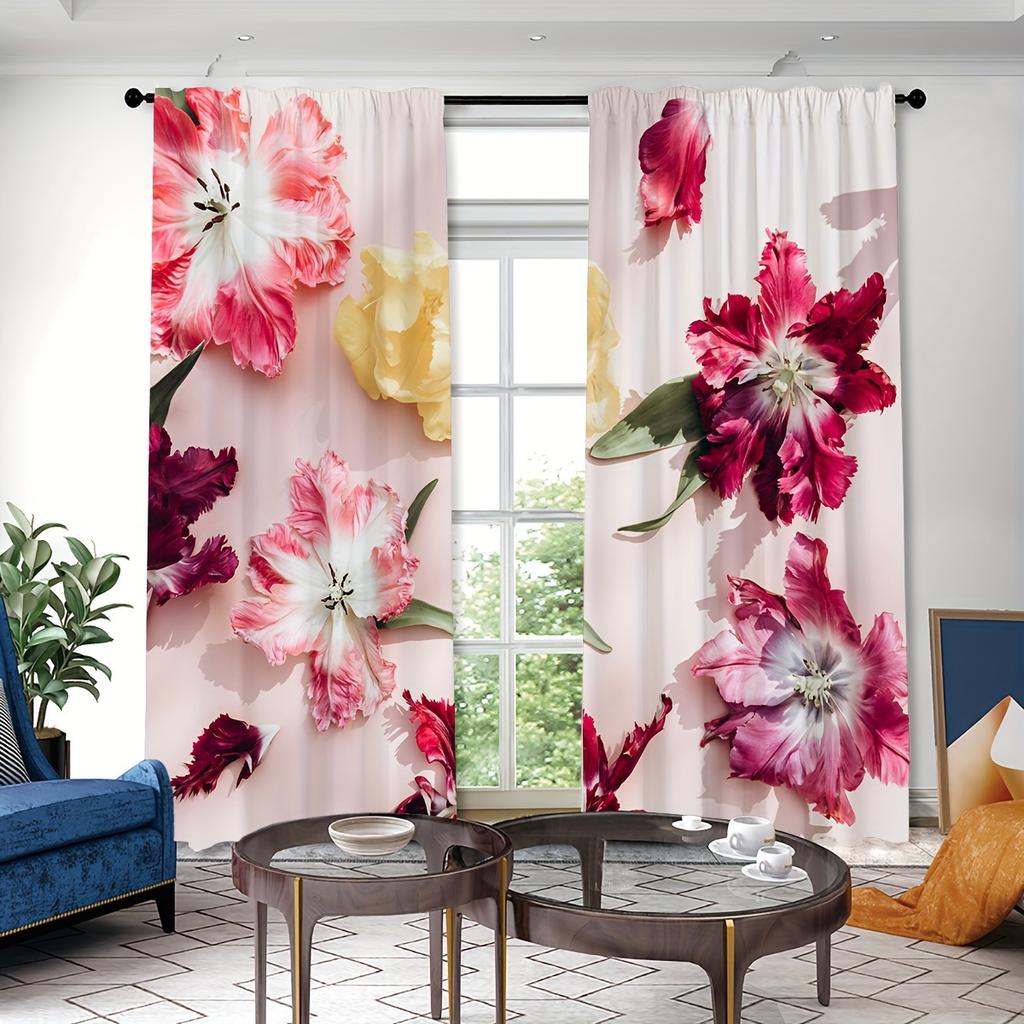 2 шт. красочные цветочные узоры занавески декоративные оконные драпировки оконные украшения для спальни гостиной украшения дома cortinas