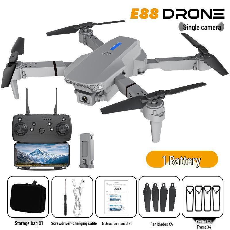 Дрон E88PRO 2025 с двойной камерой: Квадрокоптер фиксированной высоты с дистанционным управлением для аэрофотосъемки