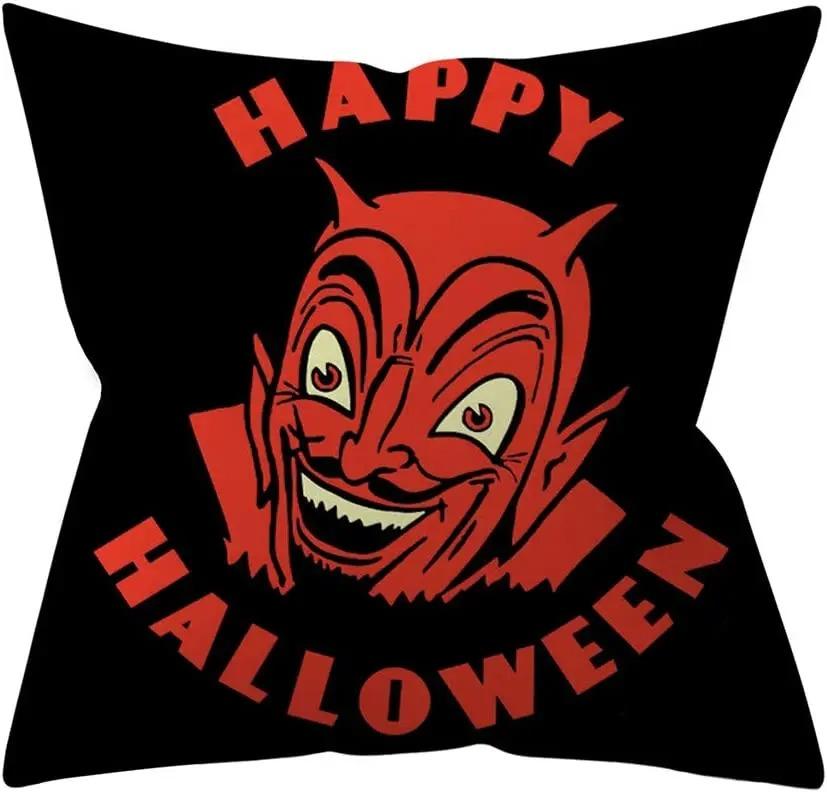 Украшения для вечеринки в честь Хэллоуина, наволочки с принтом тыквы, летучей мыши и паутины для украшения дивана и комнаты дома