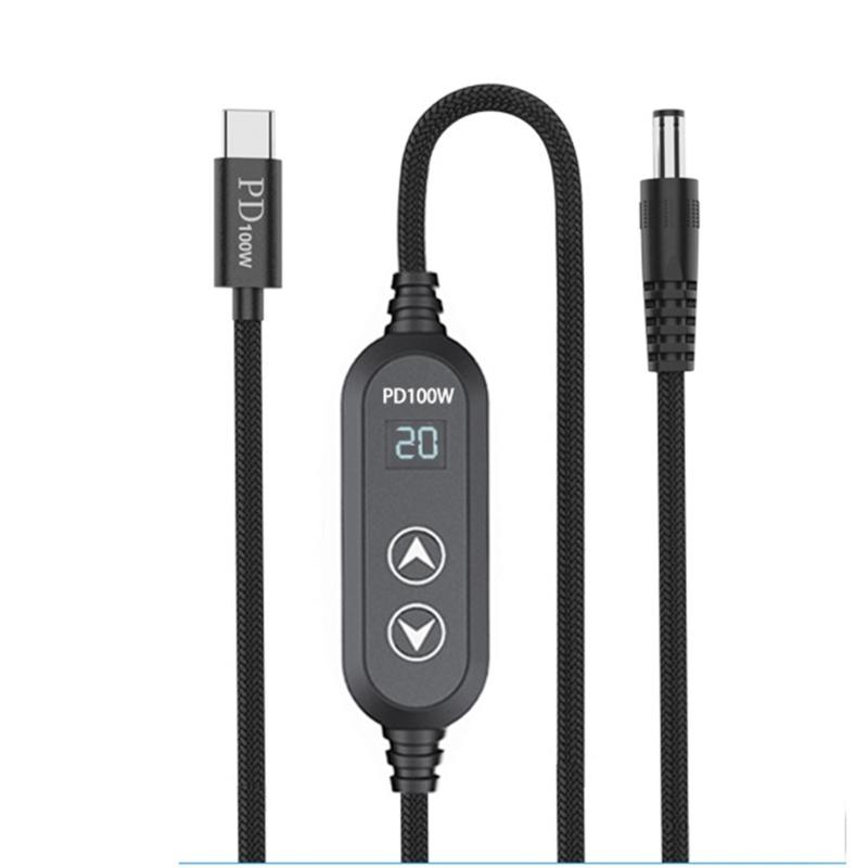 Кабель питания USB C с 8 адаптерами 100 Вт Высочайшая эффективность Переменный источник питания DC5.5 Кабель для зарядки Type C 120 см