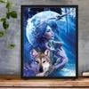 5D DIY Diamond Painting Wolf and Woman Cross Stitch Kit Mosaic Diamond Embroidery Full Round/Square Drill Home Decoration