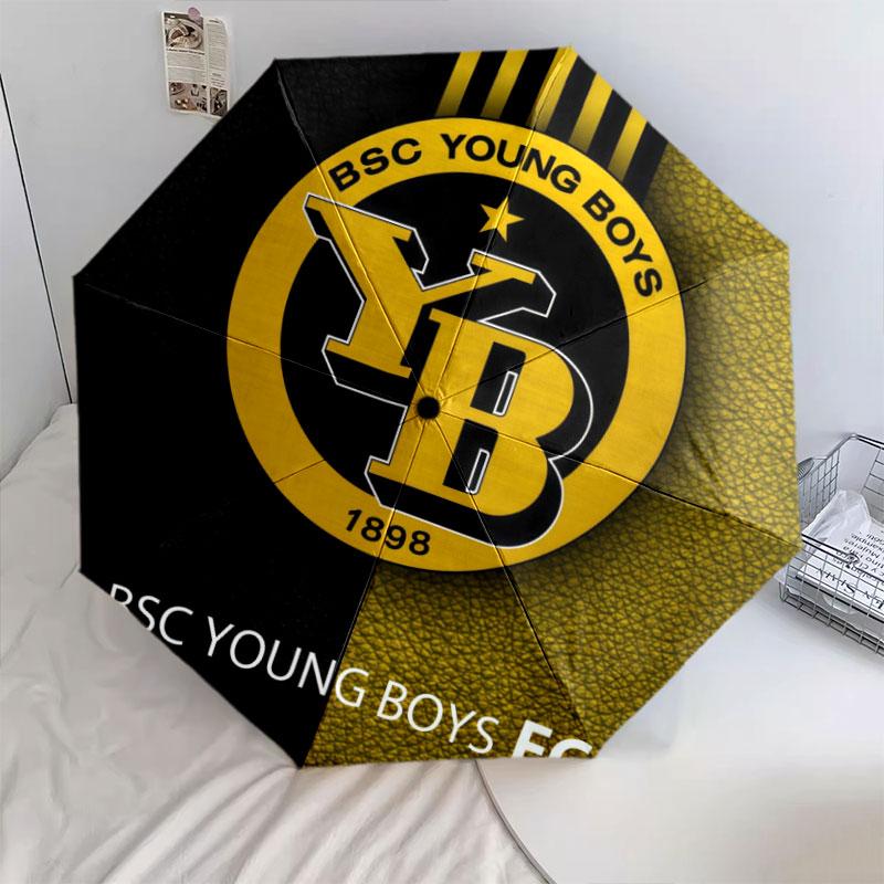 Узор BSC Young Boys, автоматический складной зонт, портативная и складная конструкция, 8 спиц, рождественский или праздничный подарок.