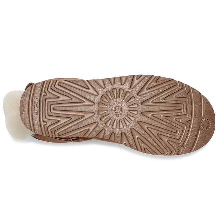 UGG Теплые и прочные мини-ботинки Bailey с бантом Pom, женские короткие зимние ботинки каштанового цвета 1125382-CHE