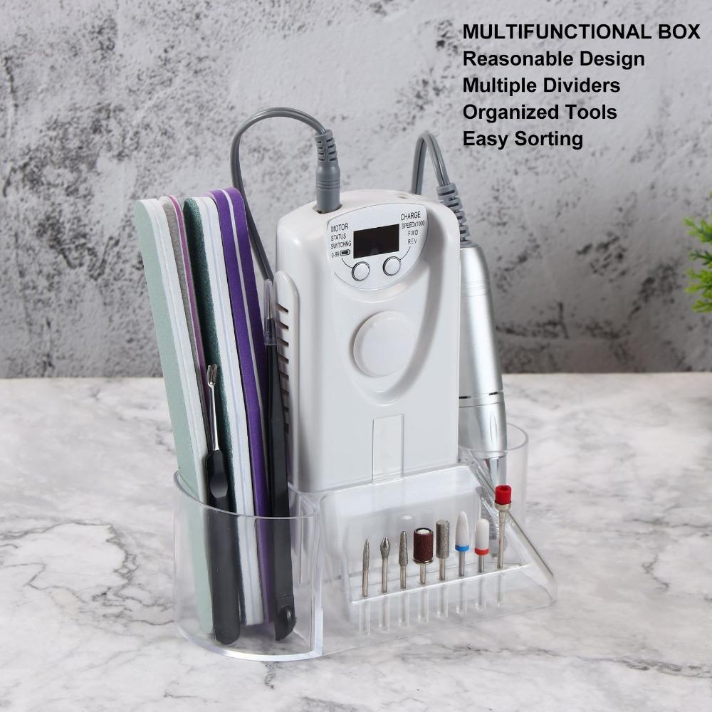 Multifunctional Nail Drill Holder Nail Drill Bit Storage Box DIY Nail Art Accessory Organizing