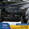 Для Toyota Century SUV 2026-2026 Автомобильная защитная пленка для фар Дымчато-черная ТПУ PPF Предустановленная Антицарапающая Виниловая пленка для фар автомобиля