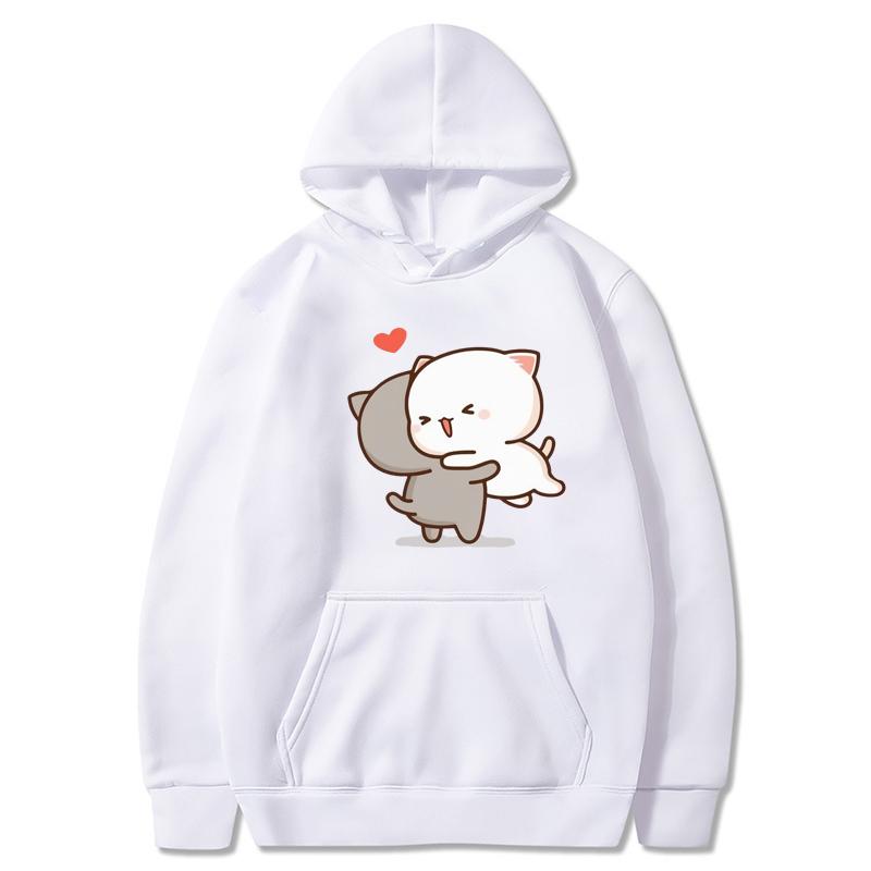 Peach And Goma Cartoon Print Men/Women Hoodie Casual Oversized Pullover Popular Sweatshirt Fashion Trend Unisex Clothing
