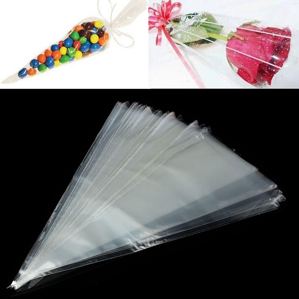 Wedding Supplies Jewelry  Plastic Candy Bag Snack Pocket Seal Cone Pouch Transparent Package