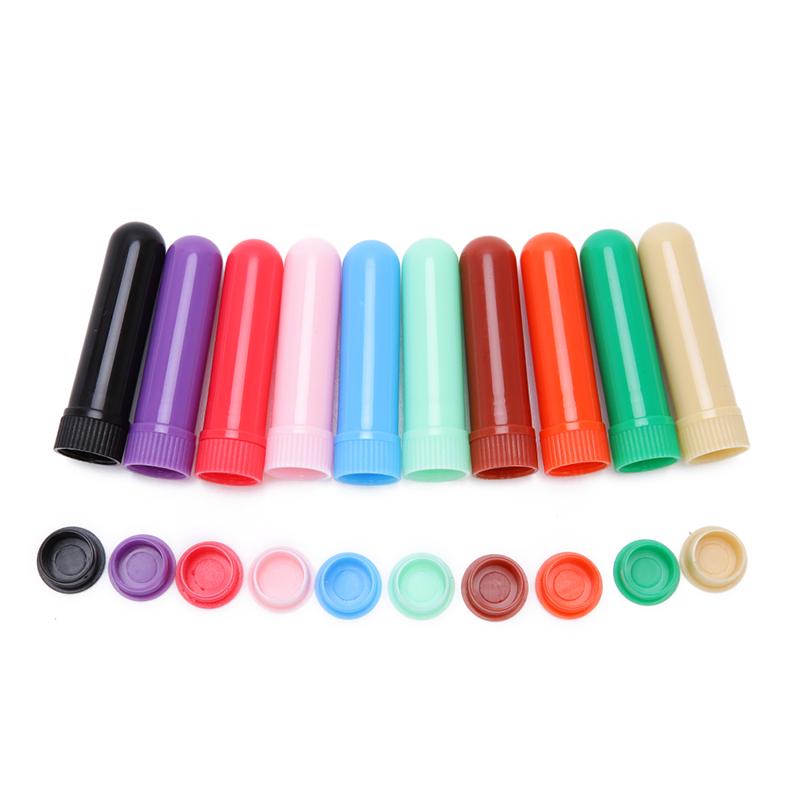 12Pcs Essential Oil Blank Nasal Inhaler Tubes Muti Color Blank Nasal Containers