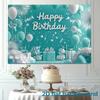 1pc Birthday Happy Greenish-Gray White Silver Balloon Party Decoration - Greenish-Gray Background Shiny Star Decorations Green