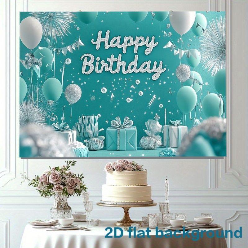 1pc Birthday Happy Greenish-Gray White Silver Balloon Party Decoration - Greenish-Gray Background Shiny Star Decorations Green