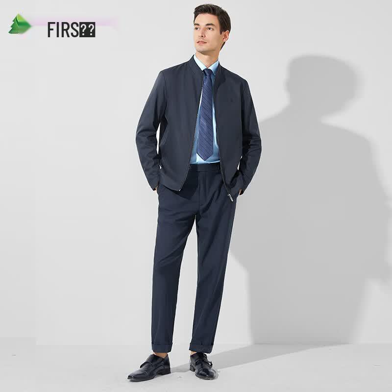FIRS Men's Business Casual Stand-Up Collar Jacket