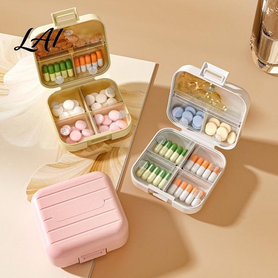Small Medication Container Double Layer Pill Box with 7 Compartments Portable Waterproof Daily Case Medicine Organizer for Purse Pocket Size