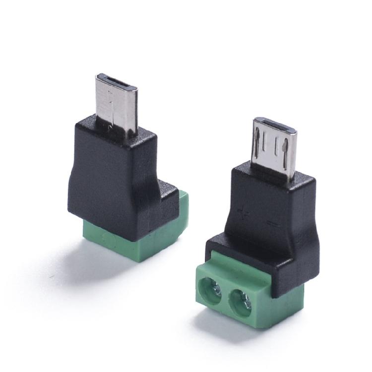 Разъемы для передачи питания 5 В MicroUSB на 2-контактные клеммы Зарядный кабель для мобильных устройств