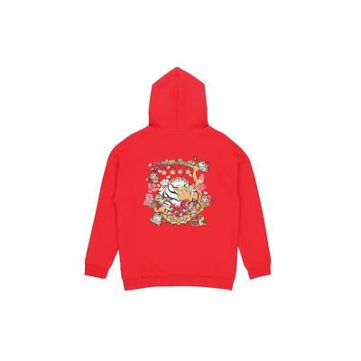 Li-Ning Модная спортивная серия, ежедневная золотая коллекция, повседневная свободная толстовка с капюшоном, мужские топы красного цвета AWDS159-2