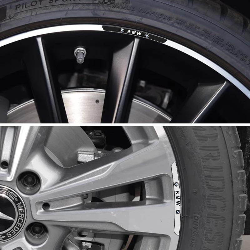 JKGN2 4Pcs Aluminum Car Styling Wheel Hub Badge Tire Rim Stickers For BMW M Emblem E46 E36 E34 F10 E90 F30 E60 F30 E53 E30 E92 E87