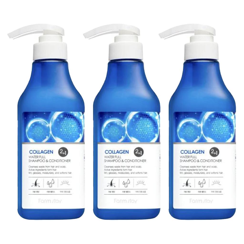 FARM STAY Collagen Water Full Шампунь и кондиционер 530 мл (3 варианта)
