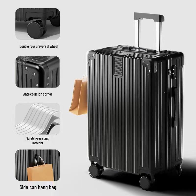 Винтажный универсальный чемодан на колесах с кодовым замком – Прочный и вместительный дорожный кейс для мужчин, женщин и студентов