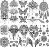 10 Sheets Black Henna Temporary Tattoos For Women Girl Arm Tattoo Fake Mandala Flower Tribal Animals Tattoo Sticker Dreamcatcher