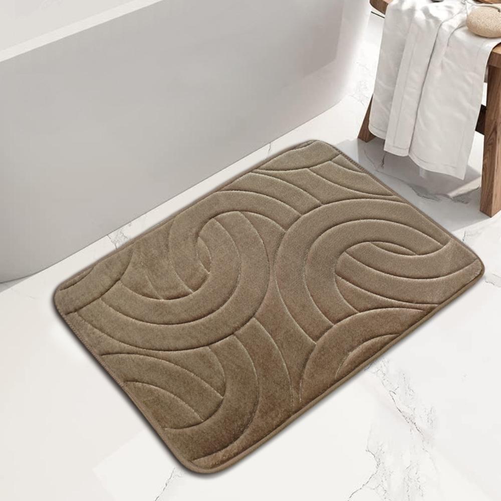 Bathroom Mat Flannel Carpet Simple Solid Color Quilted Bathroom Anti-Slip Mat Absorbent Mat Entry Step Mat