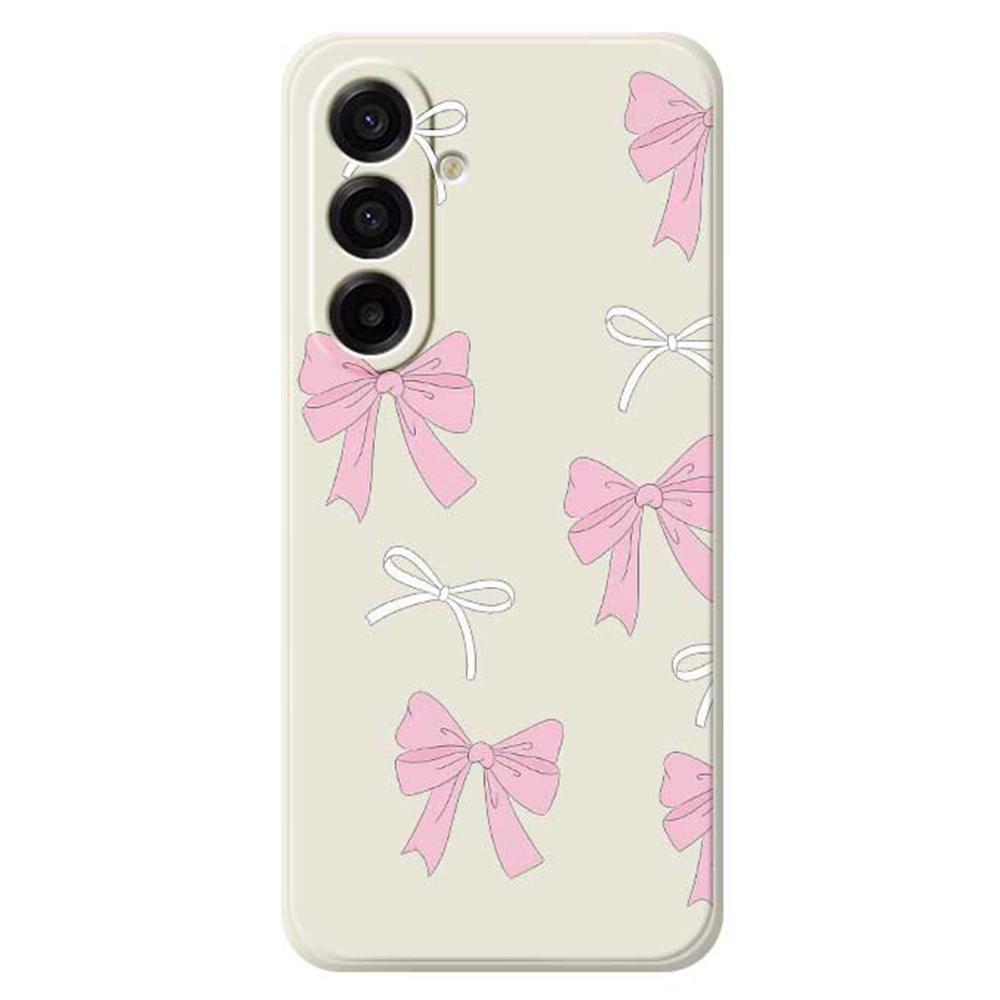 For Samsung Galaxy A17 5G Case Pink Bows Pattern Printing Straight Edge TPU Phone Back Cover