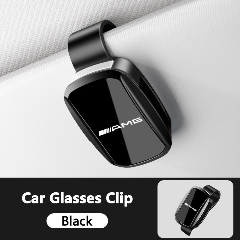 XUY2 New Car Sun Visor Glasses Holder Sunglasses Case Eyeglasses Clip For Mercedes Benz AMG W203 W206 W220 W205 W211 Keychain