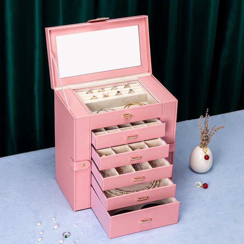 Многослойная портативная шкатулка для украшений для серег, колец и ожерелий
