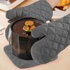1PC Heat Resistant Oven Mitts Kitchen Gloves Microwave Safe Long Anti Scalding Cloth Mittens For Cooking Baking Solid Color Protective Gear