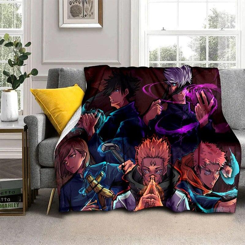 Jujutsu Kaisen Anime Itadori Yuji Blanket,Soft Throw Blanket for Home Bedroom Bed Sofa Picnic Travel Office Cover Blanket Kids