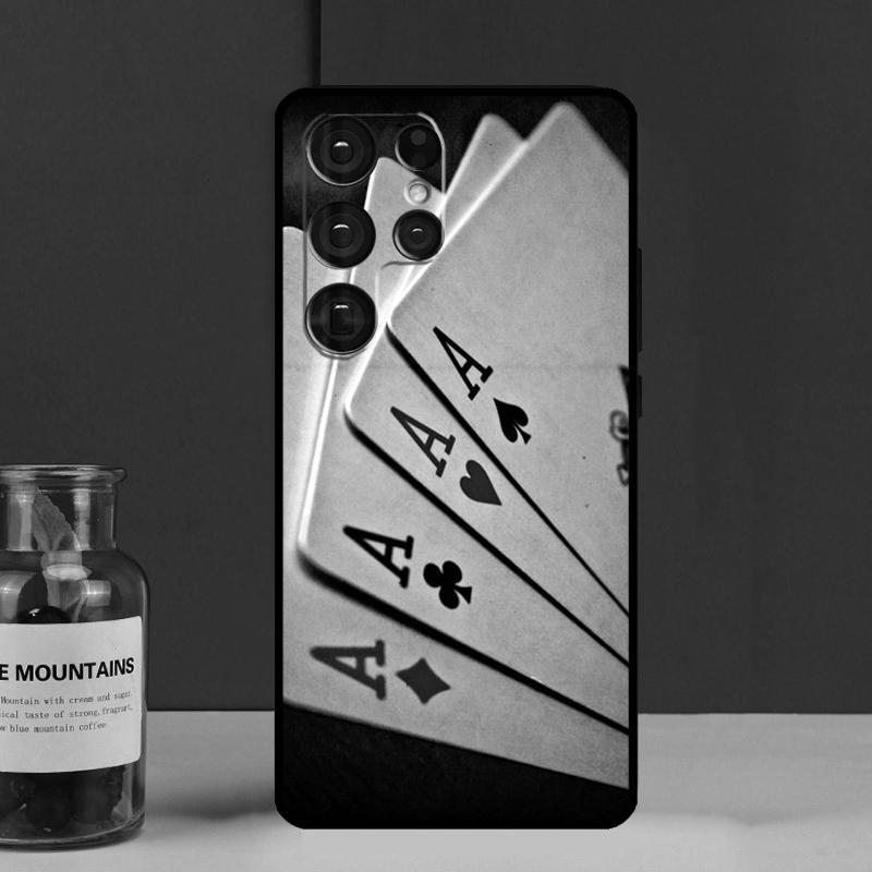Чехол Funda с картой пик (Ace of spades) для Samsung Galaxy S25 Ultra S9 S10 S20 S21 S22 Plus S23 FE S24 Ultra