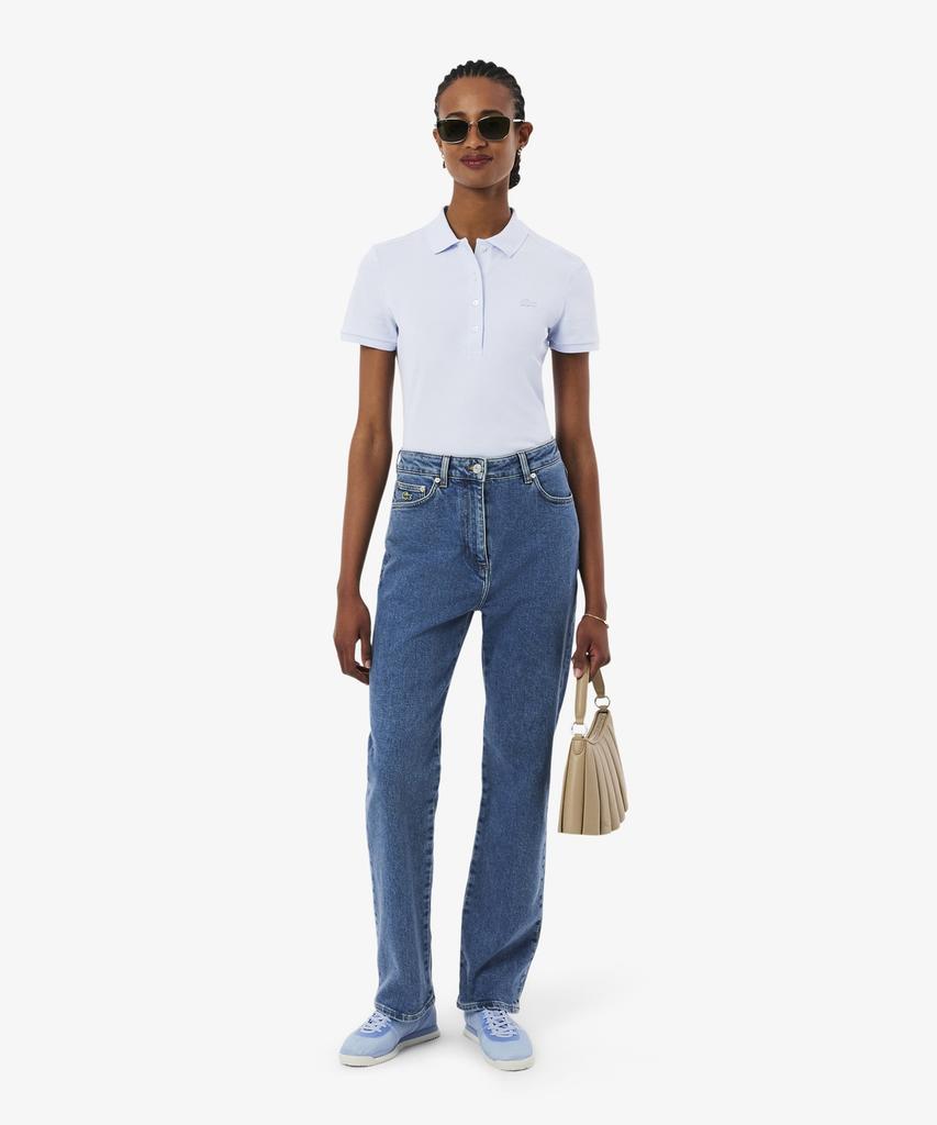 Женская приталенная мини-футболка-поло LACOSTE из пике Pf5462-56G J2G