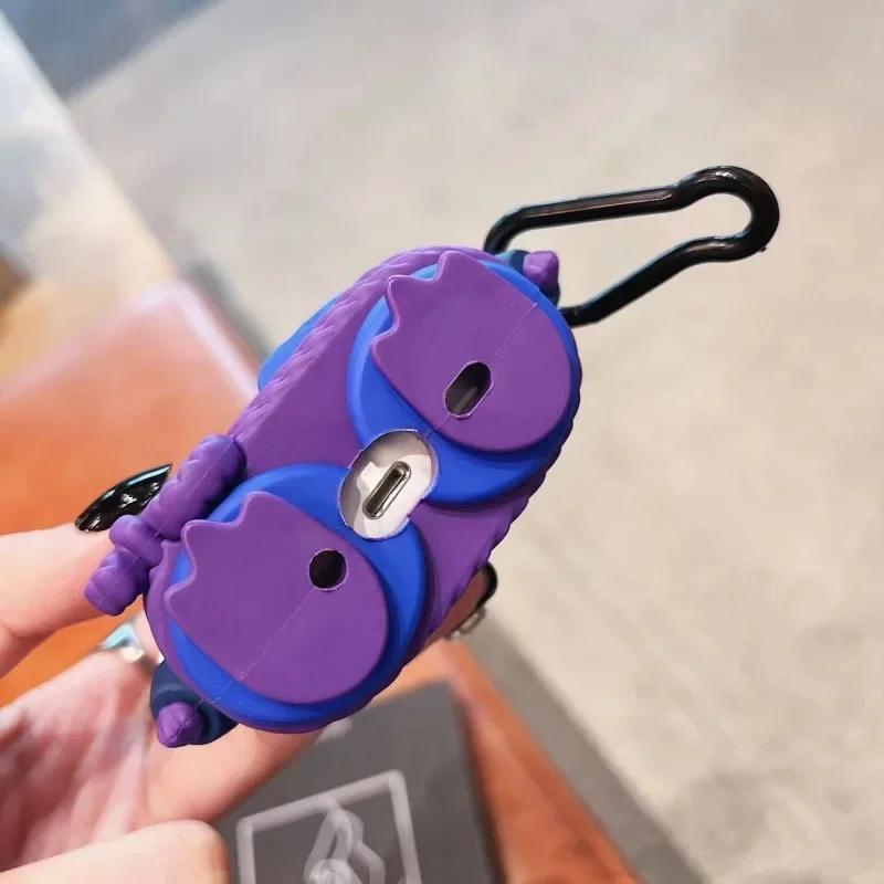 Для кейса Airpods 4 3 2 1 2024 Pokemon Фиолетовый Генгар Противоударный Чехол для Наушников Аниме Обложка Для Кейса Airpods Pro 2 Для Детей Funda