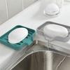 2pcs/set Portable Soap Boxs Silicone Soap Box Bathroom Draining Rack Hole-free Household Draining Box Bathroom Soap Storage