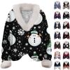 Women's Fashion Casual Christmas Printed Long Sleeve V-Neck Hair Pullover Top