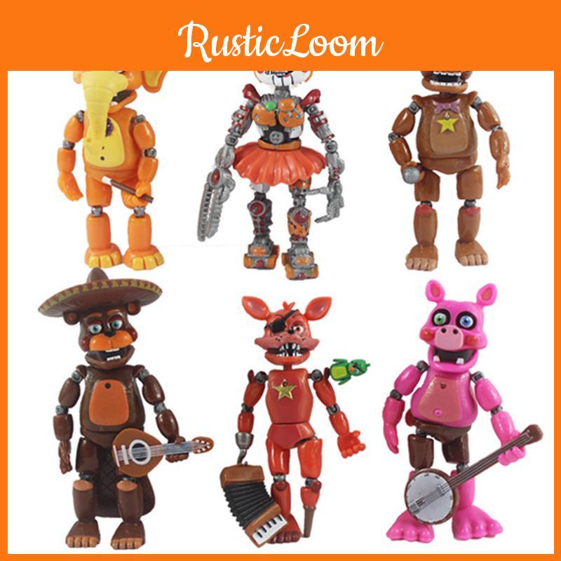 Коллекционный набор из 6 светящихся фигурок Five Nights At Freddy's с подвижными частями