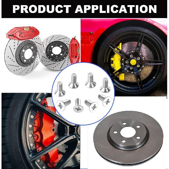 Automotive Screw Rotor Brake Disc Retaining,93600-06014-0H,Stainless Steel Retaining Screws for Front and Rear (8)