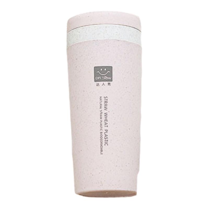 Экологически чистая двухслойная изолированная чашка из пшеничной соломы для использования на открытом воздухе и дома с крышкой