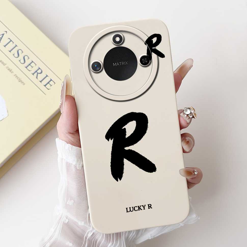 Protective Cases For Huawei Honor X60 5G 6.8"Case Fashion Style Letter A-Z Soft Silicone Cover For Honor x60 X60 BRC-AN00 Bumper
