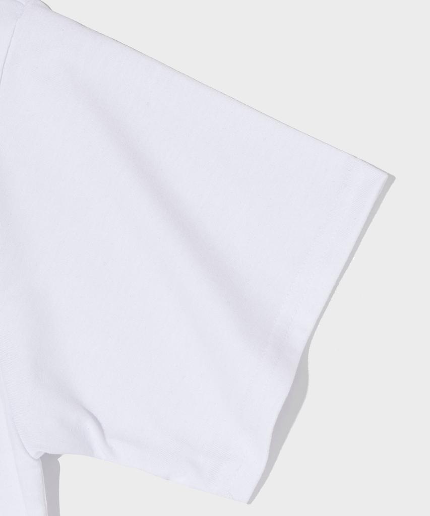 ROIDESROIS Ribbon Print Oversized Short Sleeve T-Shirt (White)